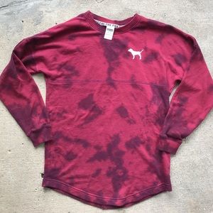 Tie-dye red and maroon sweatshirt-Victoria Secret
