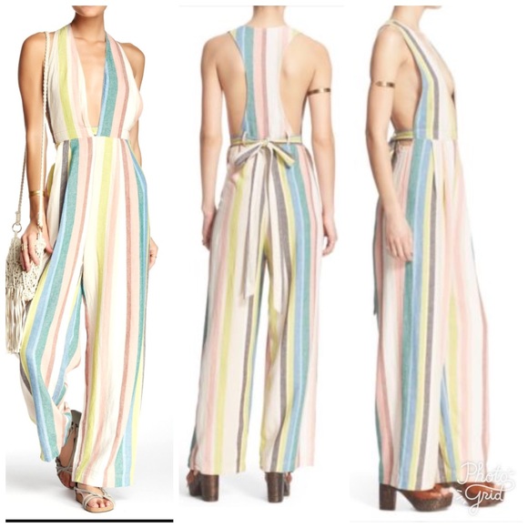 🤩HOST PICK🤩 Free People linen jumpsuit - Picture 6 of 8