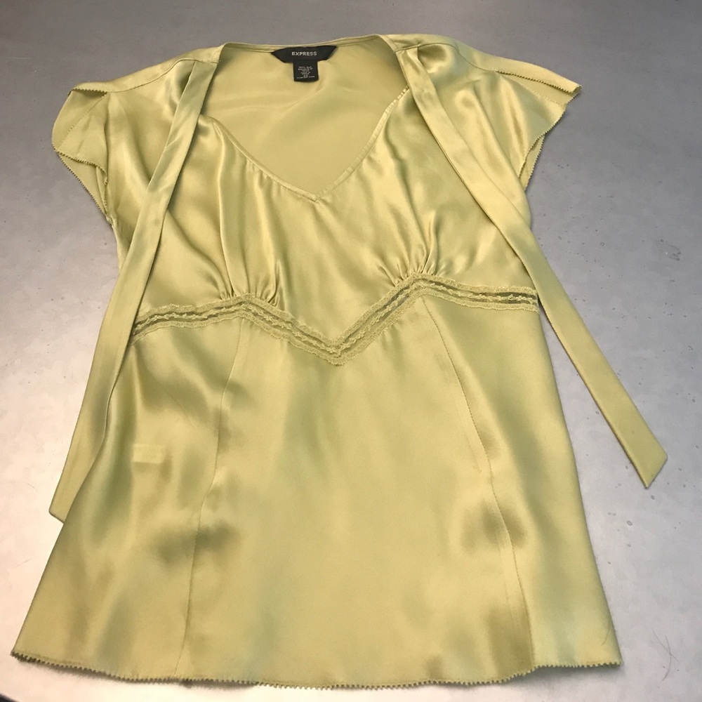 Chartreuse silk blouse