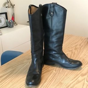Frye Melissa Button Black Boots