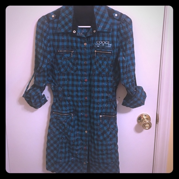 Coogie Plaid Dress Size Large - Picture 1 of 7