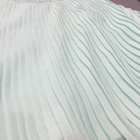 Topshop Green pleated mesh shirt NWOT - Picture 7 of 10