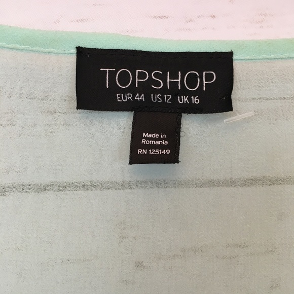 Topshop Green pleated mesh shirt NWOT - Picture 6 of 10
