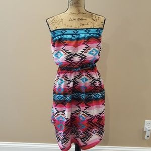 Xhilaration Aztec print strapless dress XXL P120