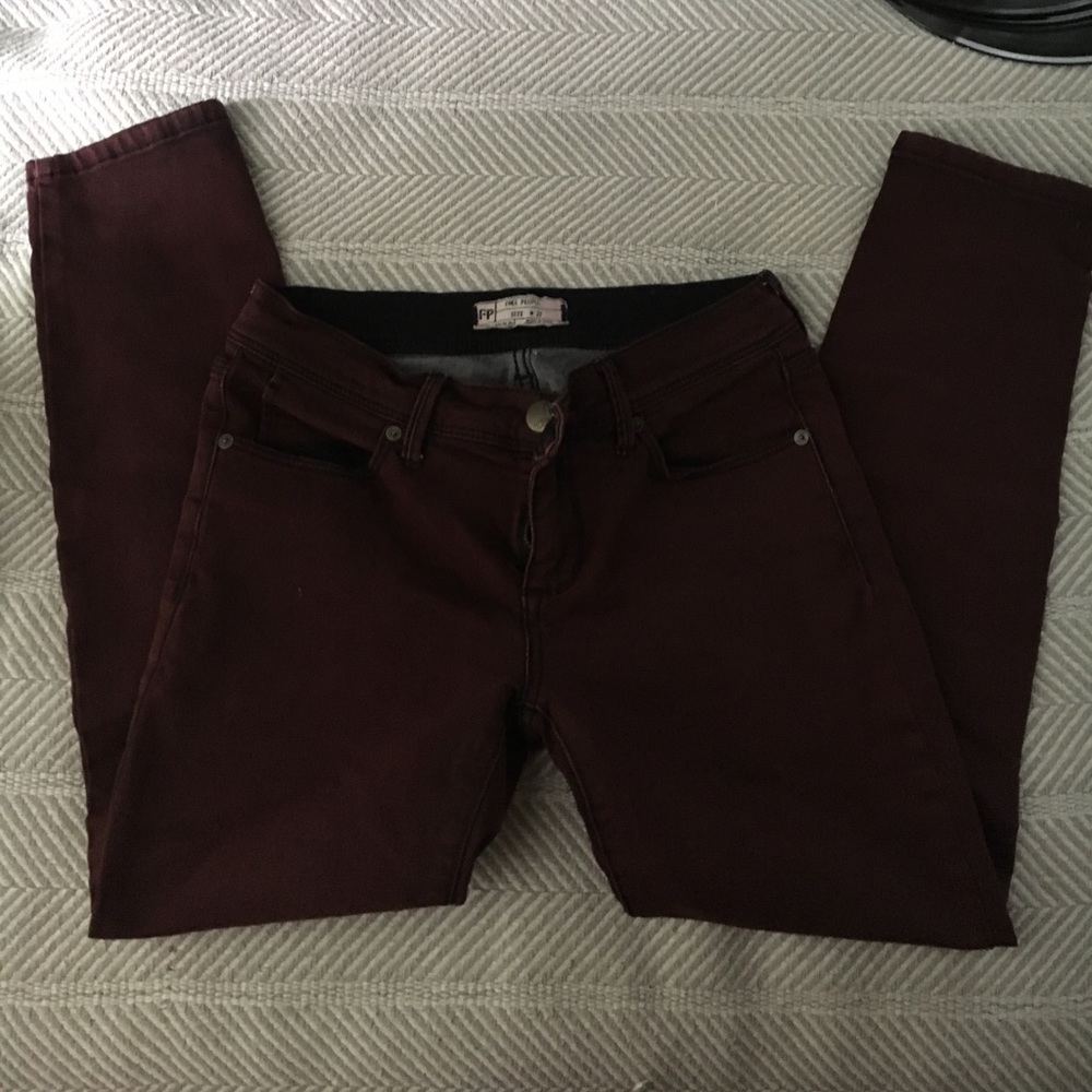 Free People burgundy jeans size 27