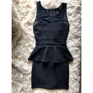 LBD Peplum w/ Mesh Cutouts