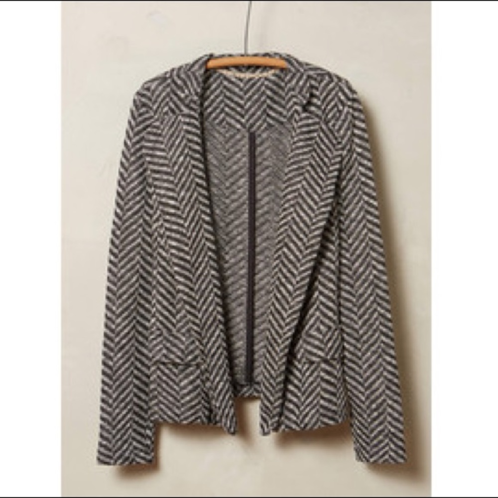 Anthropologie Dolan Herringbone Knit Blazer Sz M