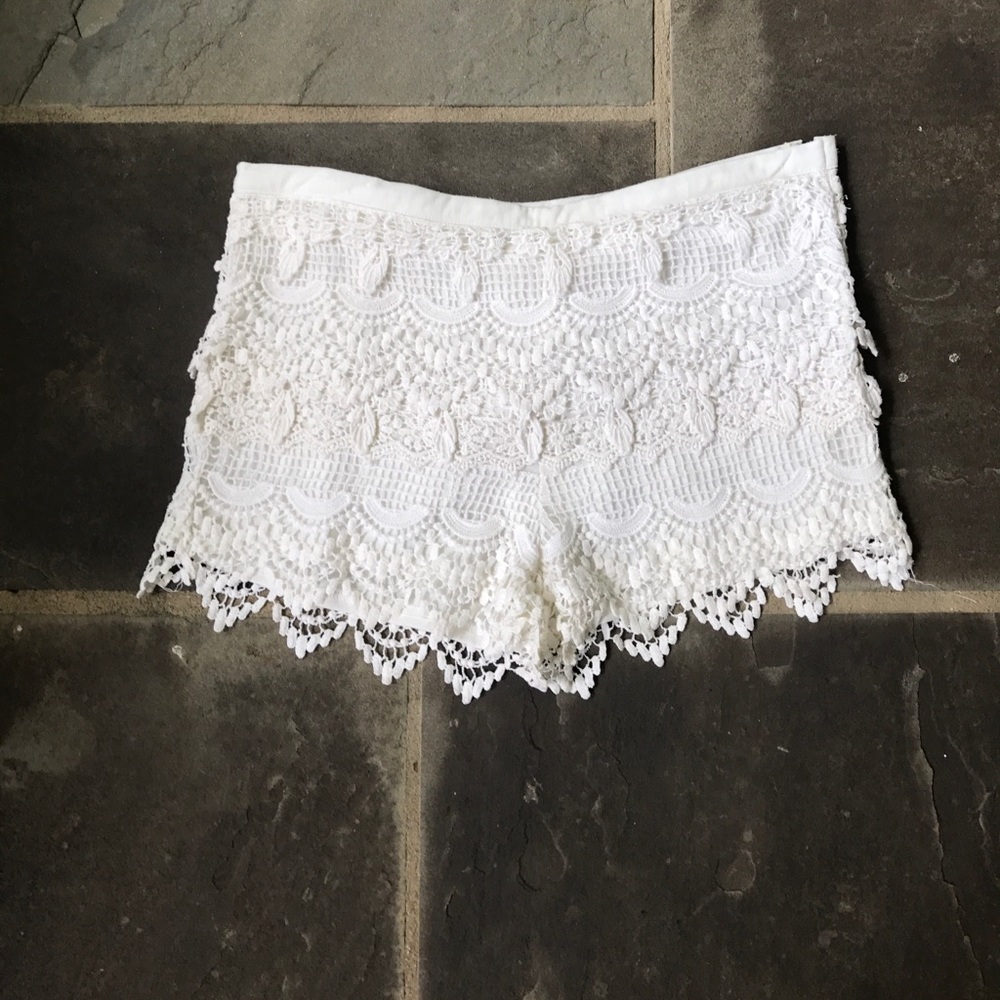 The Impeccable Pig White Lace Shorts