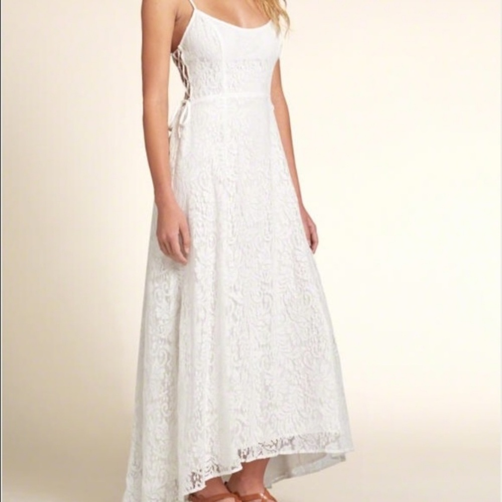 Hollister White Lace Sleeveless Dress