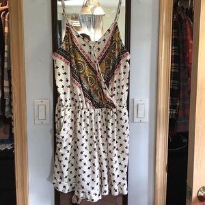 White Floral/tribal Romper