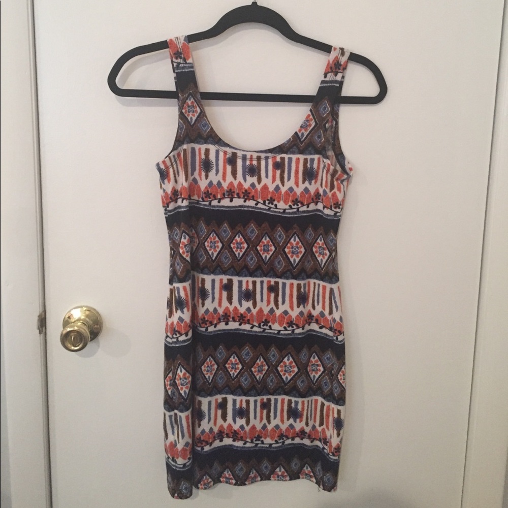 Aztec mini dress with low back