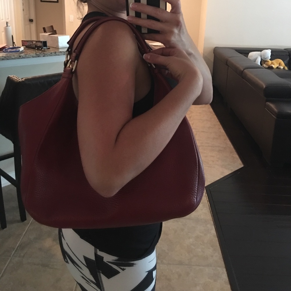 Cole Hann deep red/ burgundy hobo bag