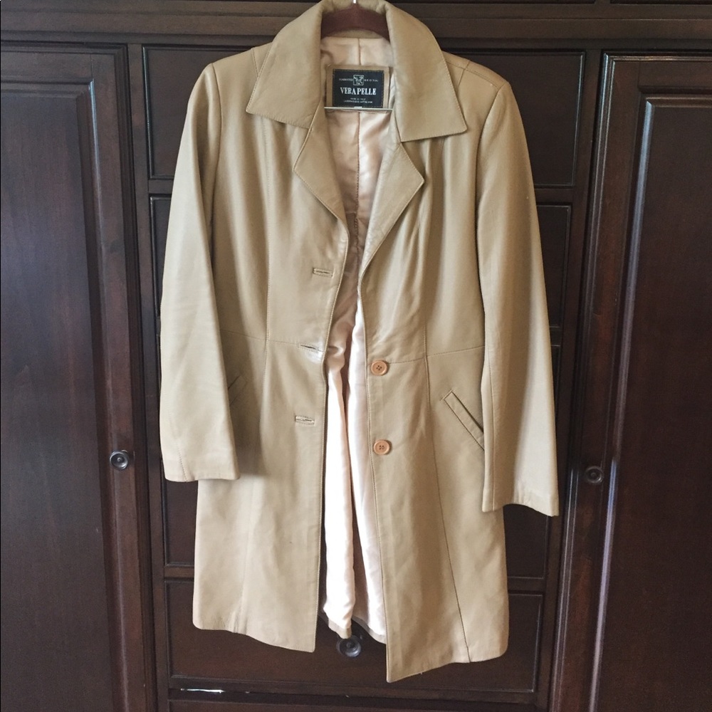 Vera Pelle REAL Milan Italy leather Trench coat