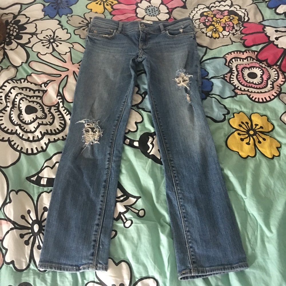 Abercrombie kids girls 16 ripped ankle skinny jean