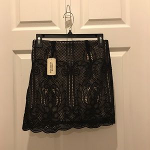 Black Lace Mini Skirt