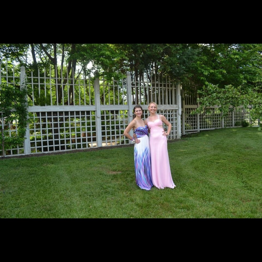 Purple and white multicolor prom dress!