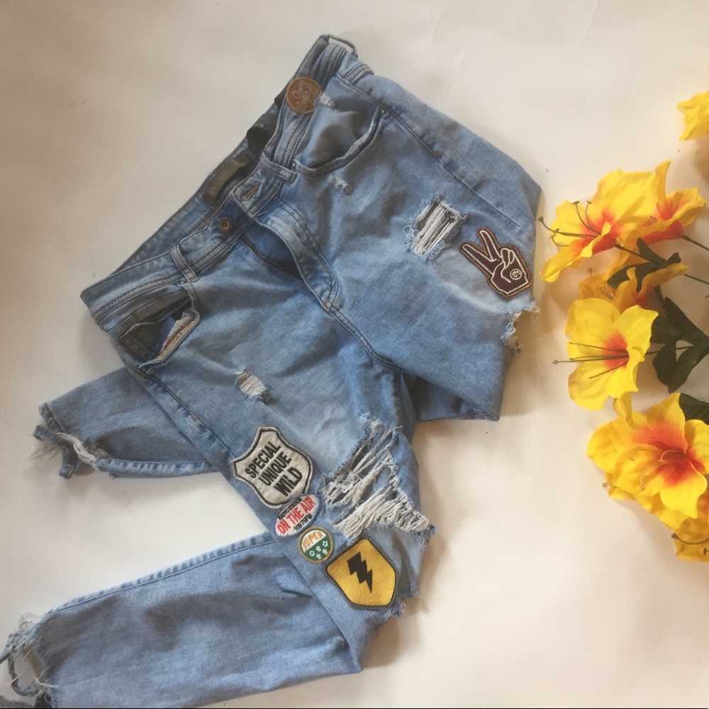 Patched jeans