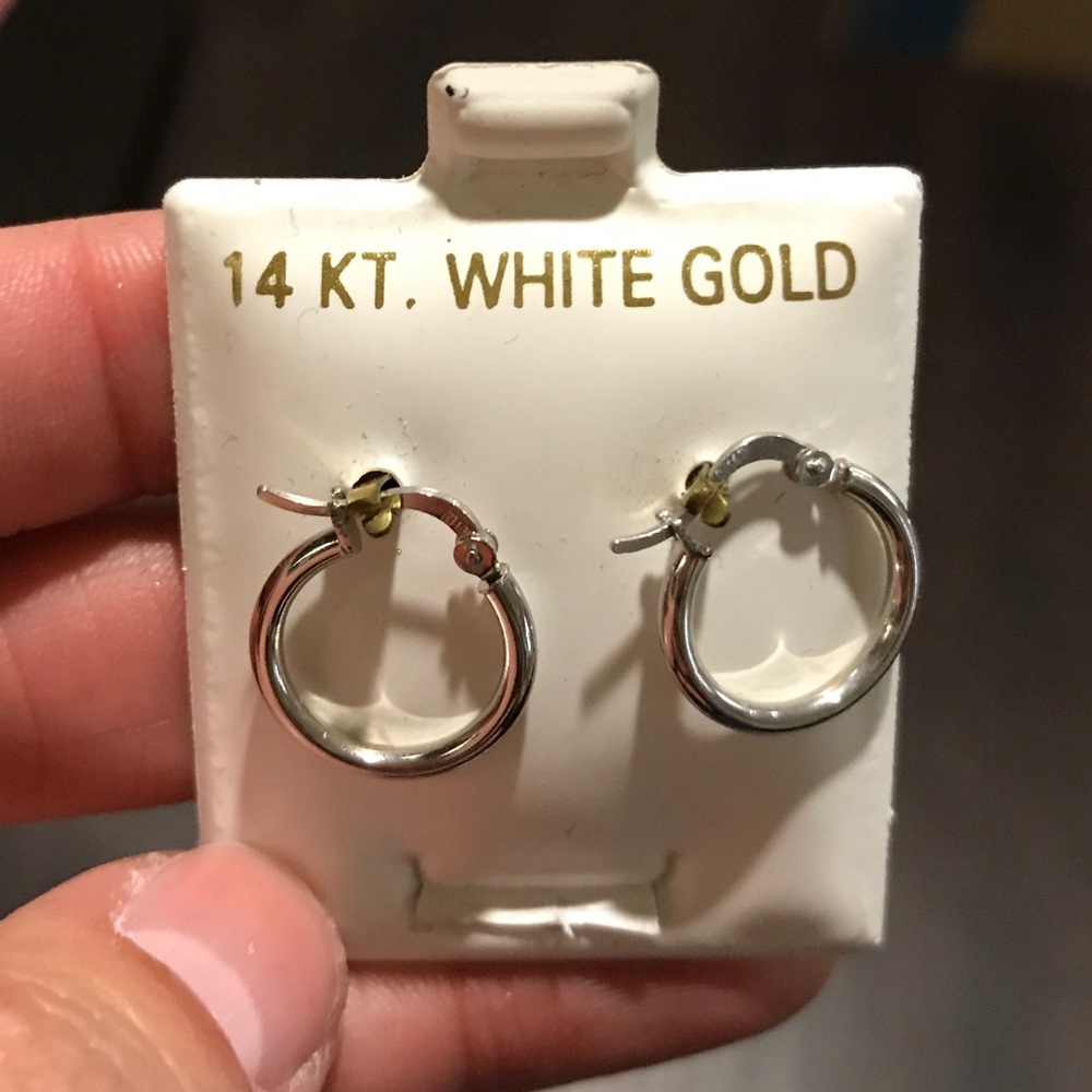 .5" White Gold Hoops