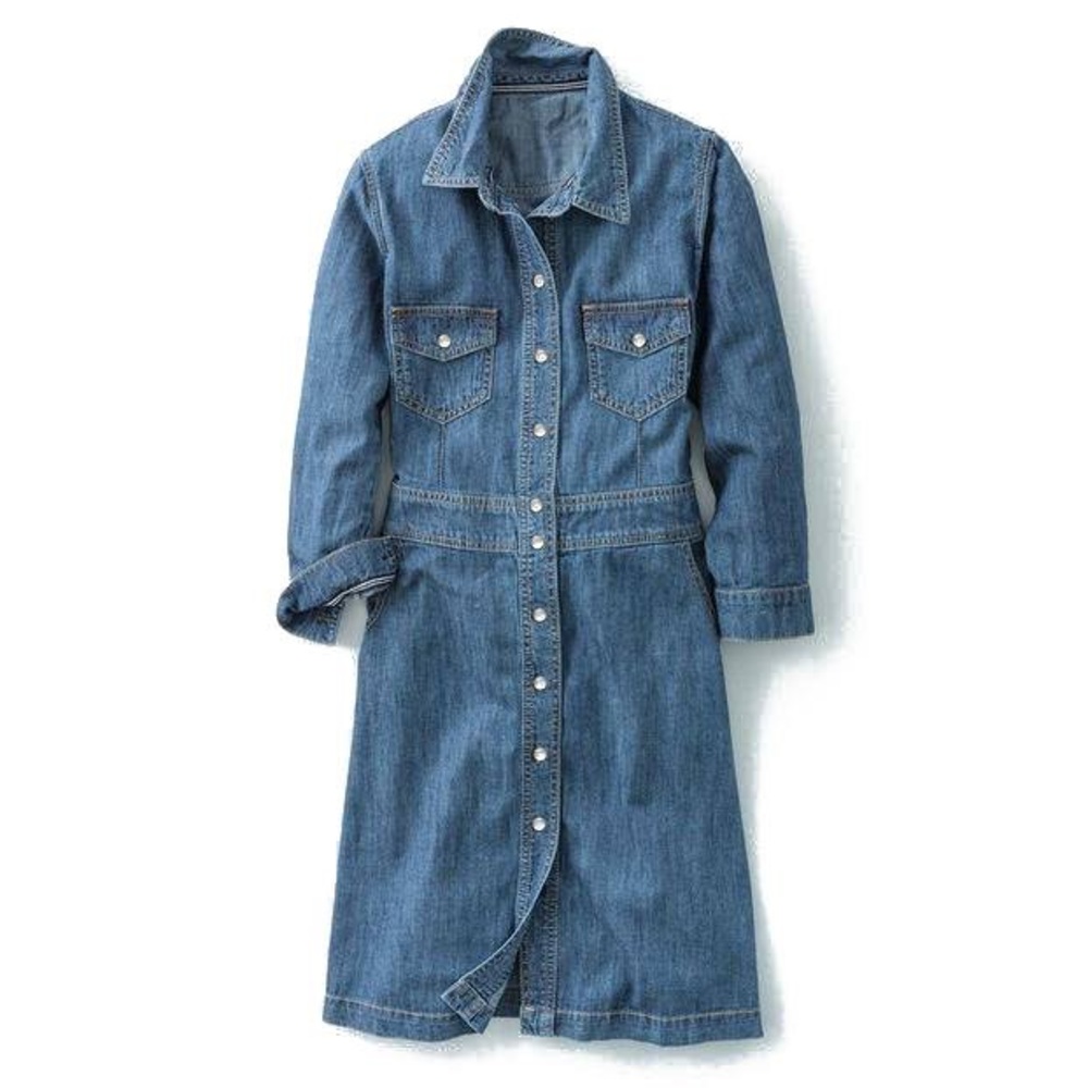Boden Button Down Denim Dress Size 6