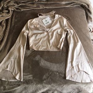 Seek the Label light Pink silk crop top