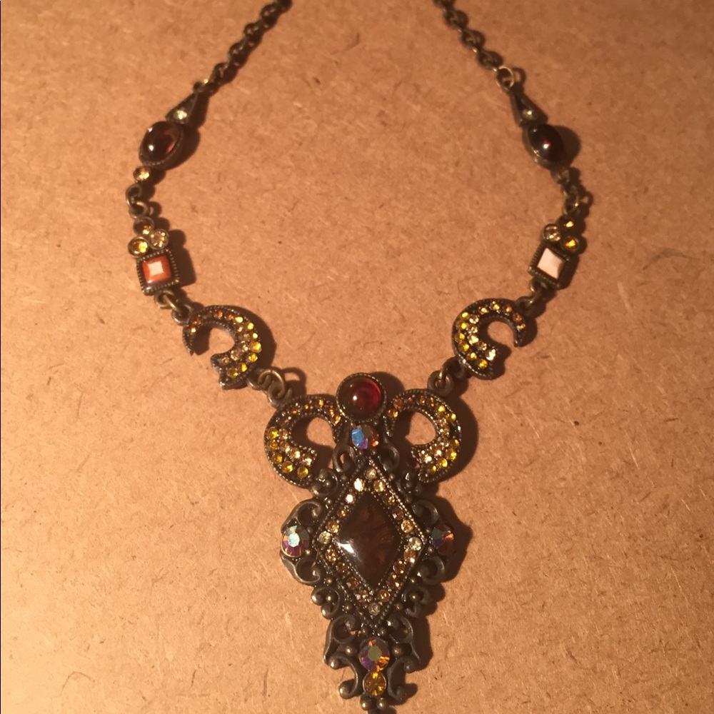 Handcrafted necklace with varied gemstones