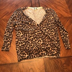 Animal print cardigan sweater