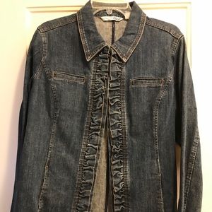 Ruffled denim jacket