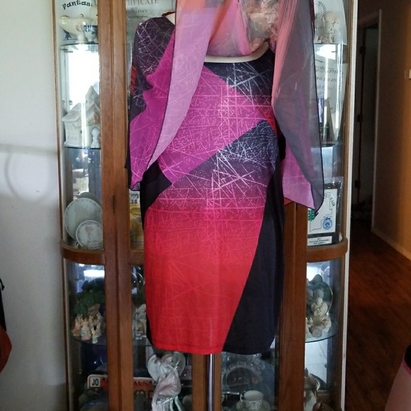 BEAUTIFUL COLORFUL PLUS SIZE SHEER SHIRT TANK - Picture 3 of 6