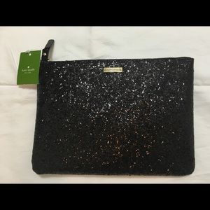 Kate Spade Black Glitter Clutch