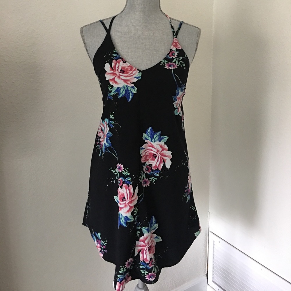 Black floral dress