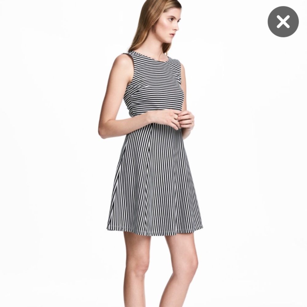 Striped sleeveless jersey dress
