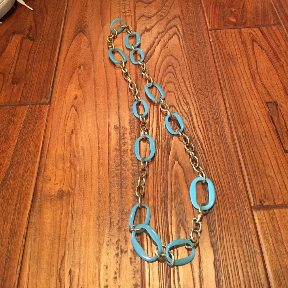 Blue Long Ring Necklace