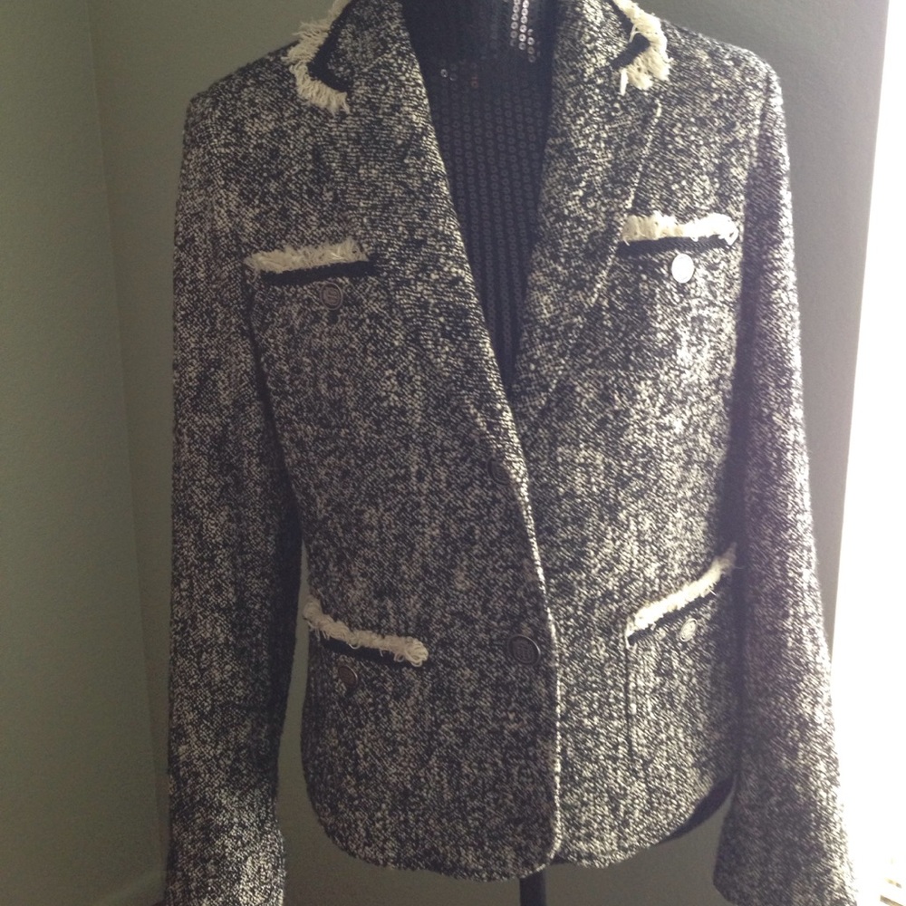Talbots Black Tweed Blazer