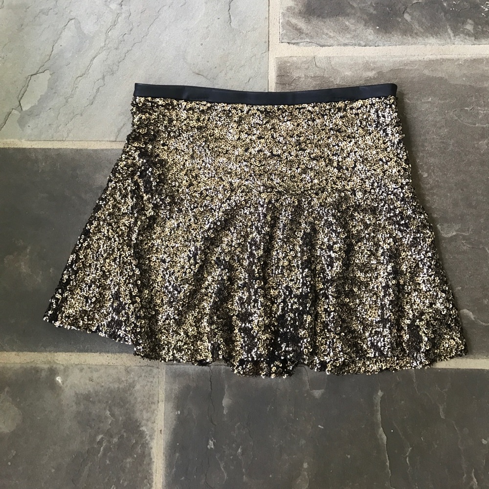 Express gold sequined skirt