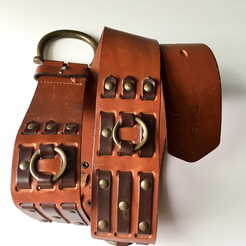 D & G Leather belt sz 95cm/33"-35"