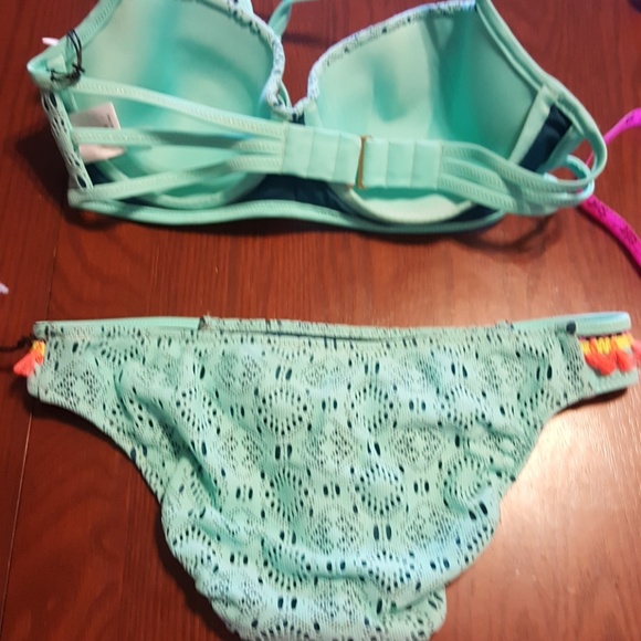 Shade & Shore bikini teal orange tassel B204/05 - Picture 4 of 8