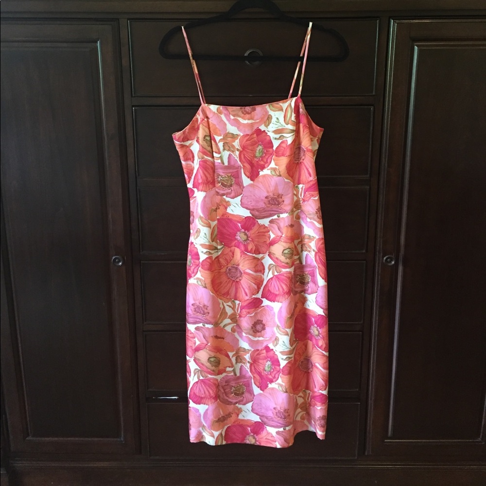 Ann Taylor 100% silk coral dress