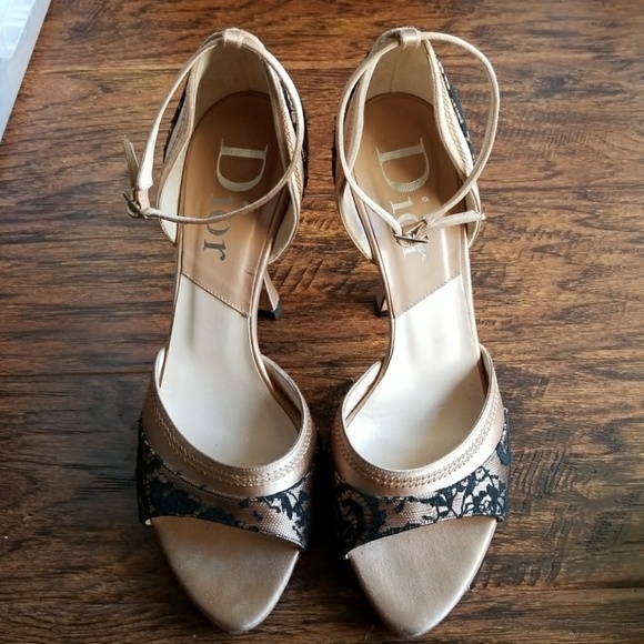 DIOR LACE ANKLE WRAP HEELS **OFFERS** - Picture 1 of 7