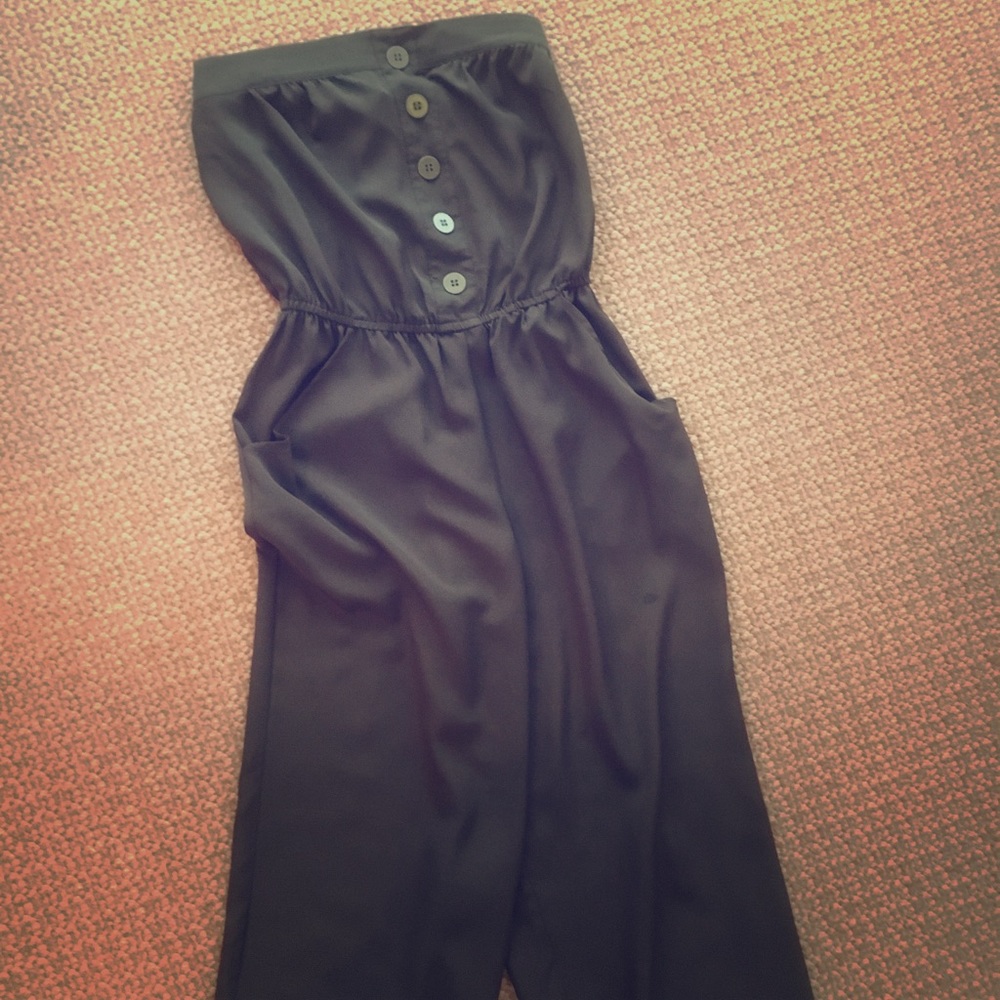 Walter by Walter Baker Silk Strapless Jumpsuit