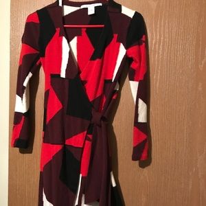 DVF colorful wrap dress