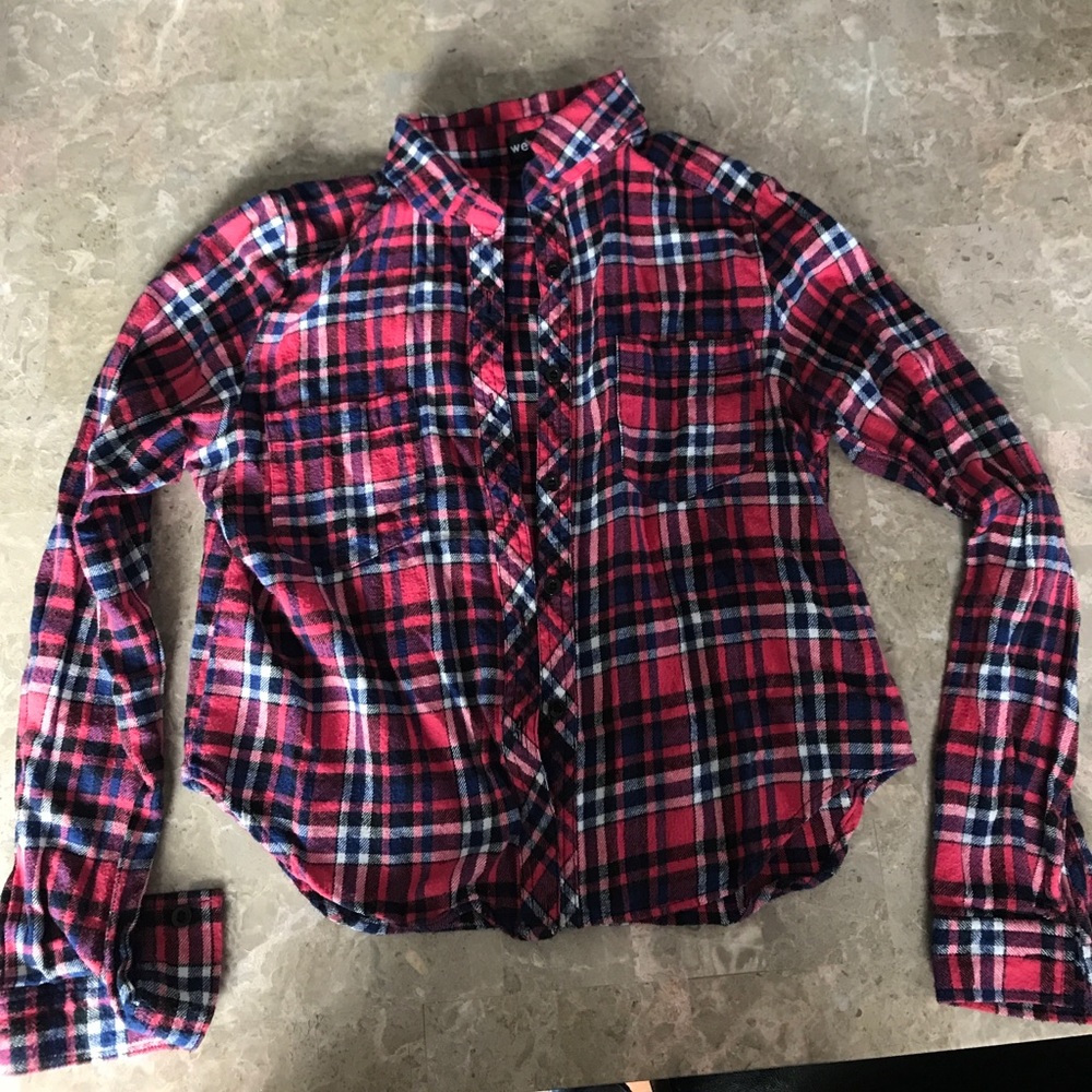 Pink and blue flannel