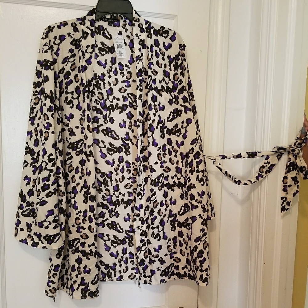 Leopard silk robe