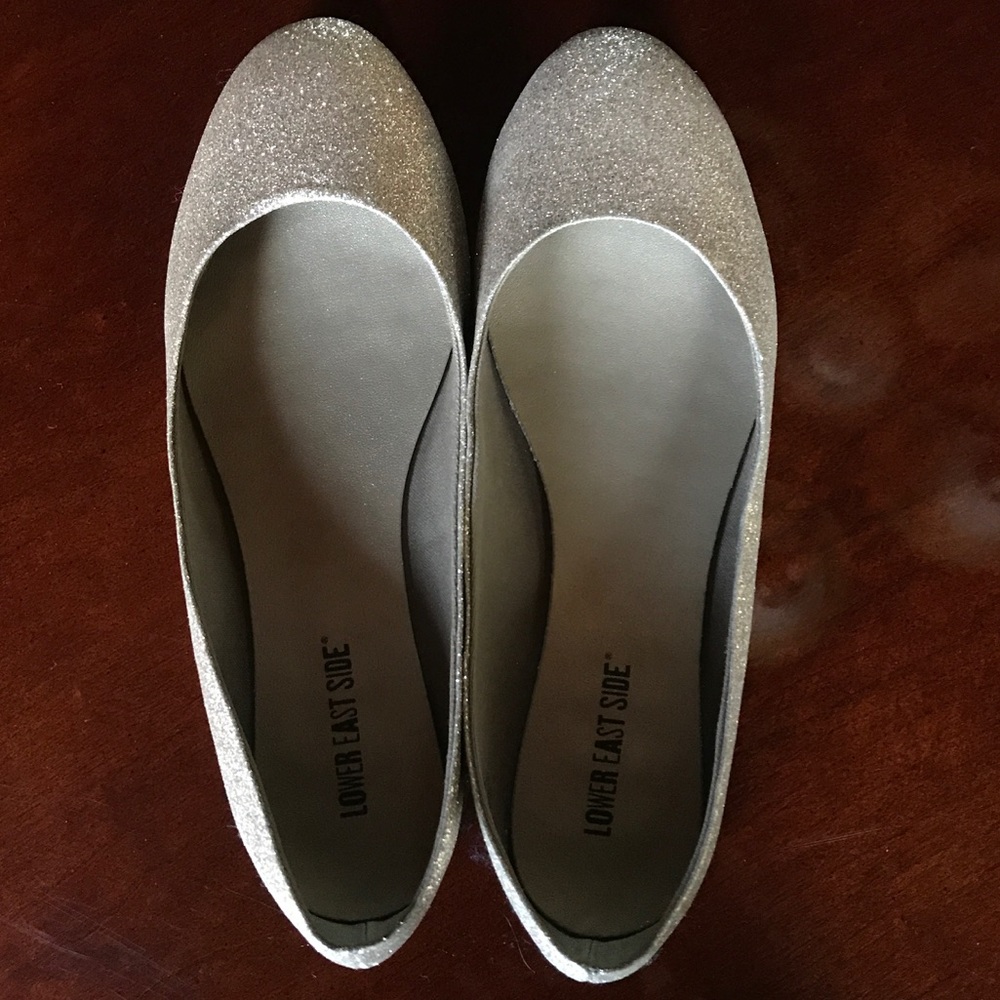Gold sparkly flats