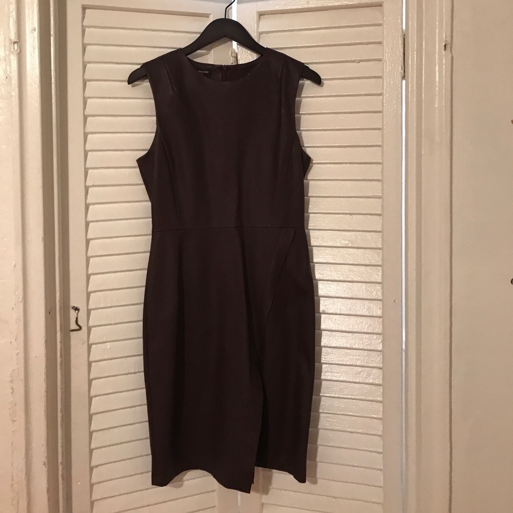 Women's purple leather dress