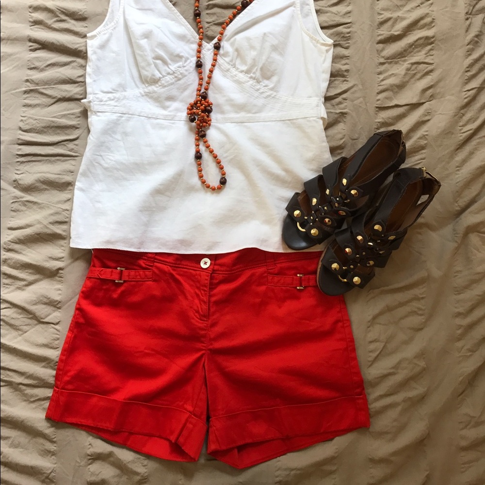 White House Black Market Orange Shorts