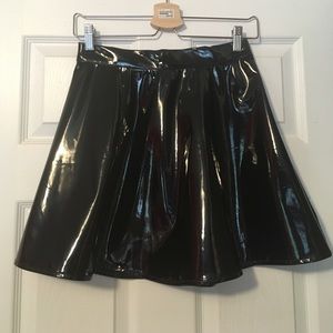 Black Patent Miniskirt