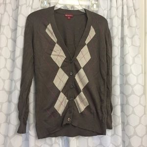Merona Argyle Cardigan Sweater - size Medium