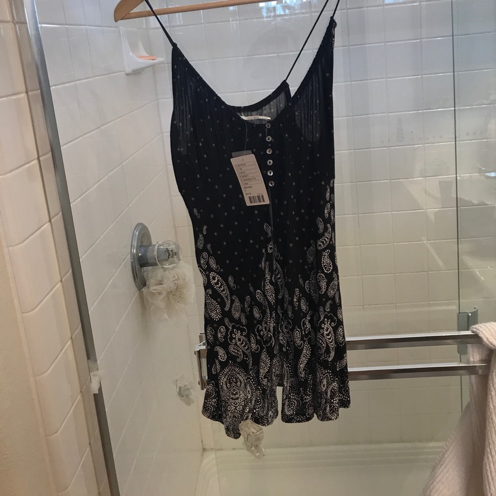 Black open front tank top