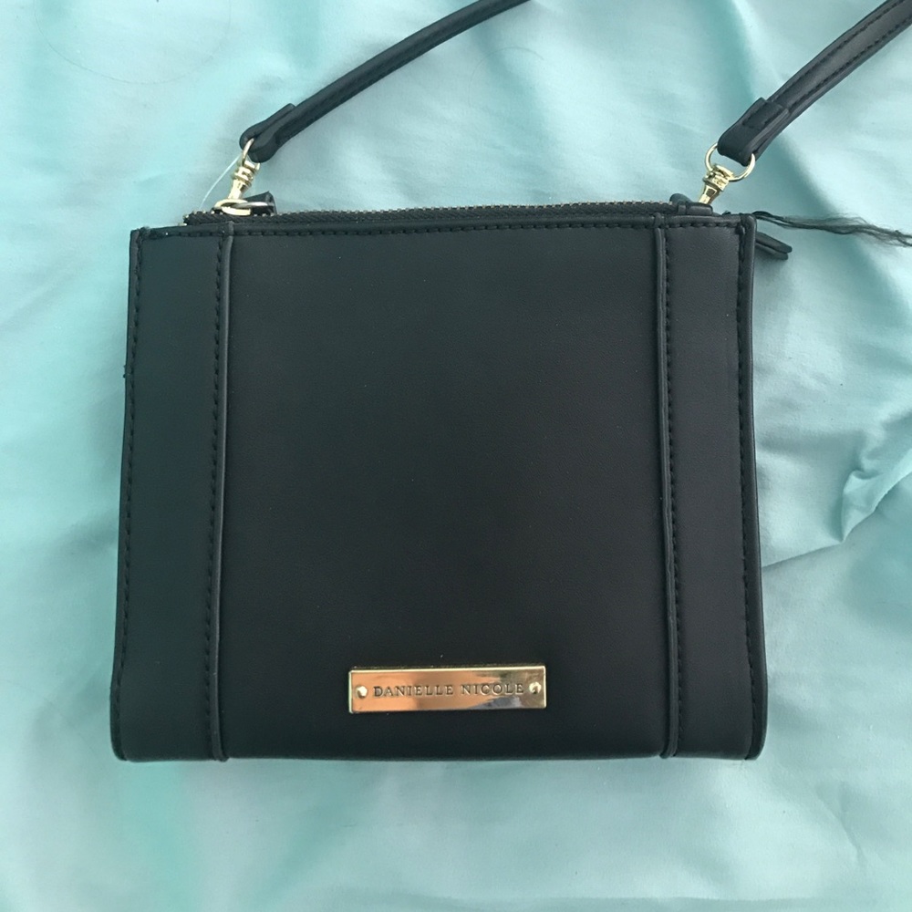 Black cross body leather bag