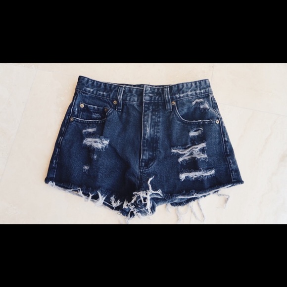 BDG High Waisted Black Jean Shorts from UO - Picture 1 of 3